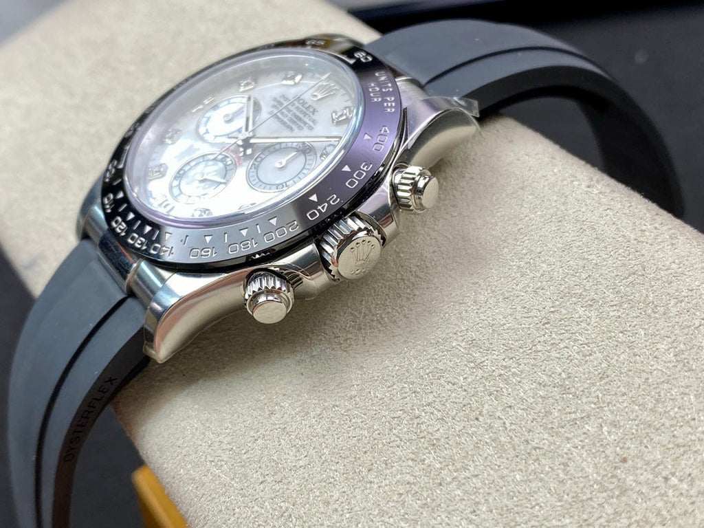 CLASSIC STEEL CASE CERAMIC WHITE MOP DIAL DIAMOND NUMERAL WATCH