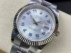 CLASSIC 41MM LIGHT BLUE NUMERALS SILVER-TONE CASE WATCH