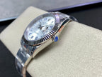 CLASSIC 41MM LIGHT BLUE NUMERALS SILVER-TONE CASE WATCH