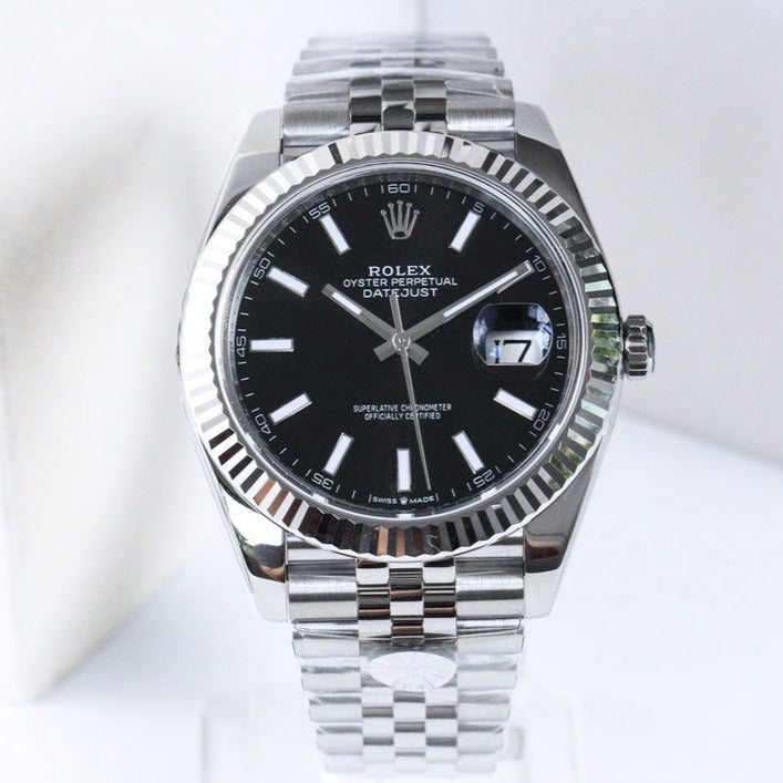 CLASSIC 41MM SILVER CASE BLACK DIAL WATCH