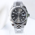CLASSIC 41MM GREY DIAL SILVER-TONE CASE WATCH