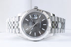 CLASSIC 41MM GREY DIAL SILVER-TONE CASE WATCH