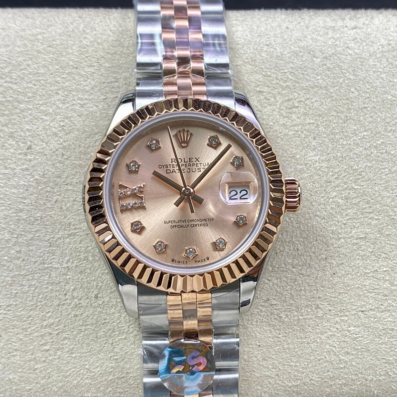 CLASSIC 28MM TWO-TONE PINK GOLD-TONE STEEL WATCH