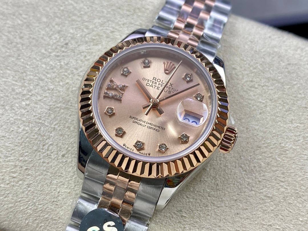 CLASSIC 28MM TWO-TONE PINK GOLD-TONE STEEL WATCH