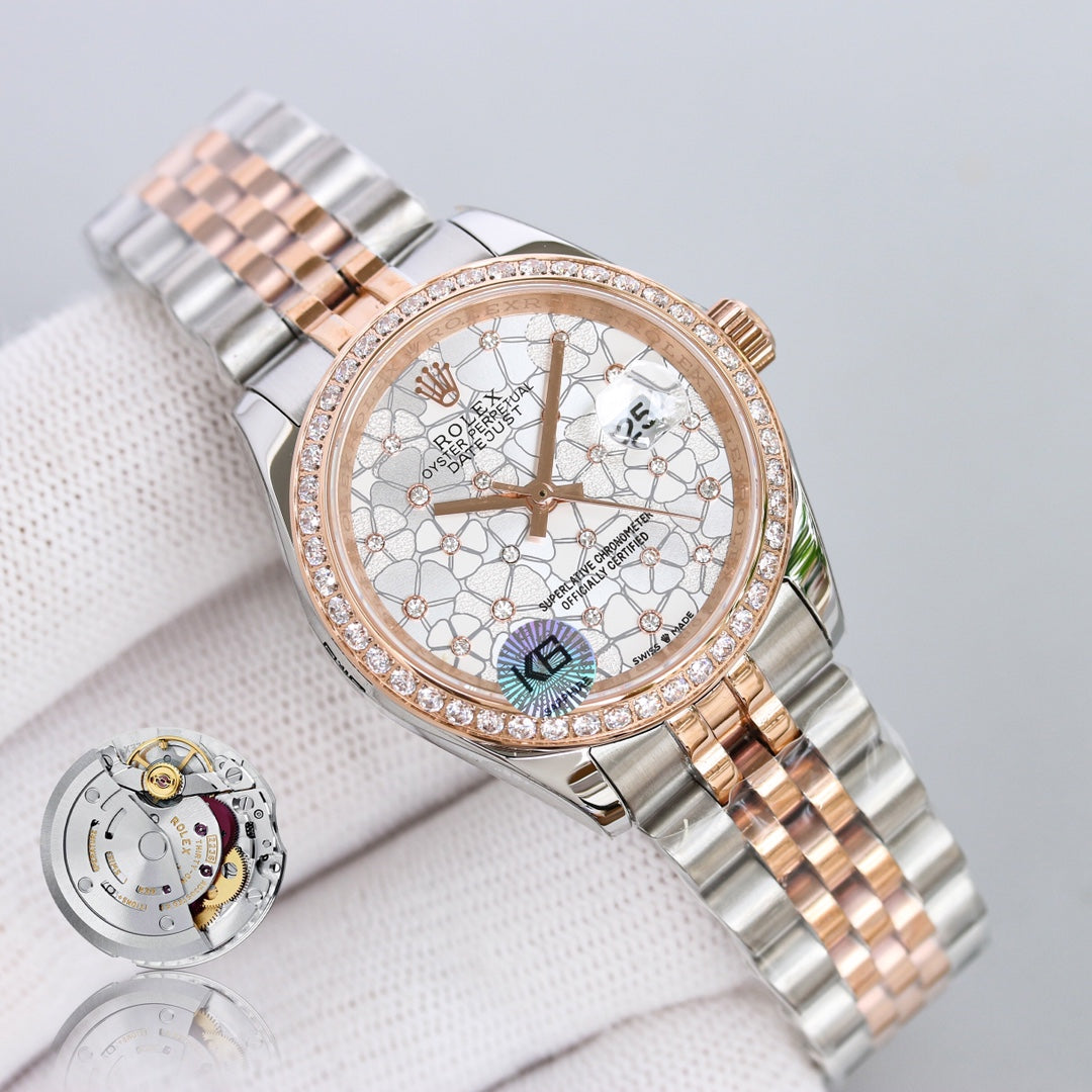 CLASSIC 31MM TWO-TONE ROSE GOLD-TONE & STEEL GREY DIAL WATCH