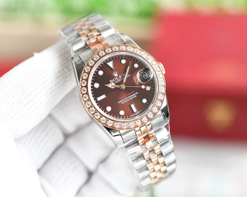 CLASSIC 36MM DIAMOND BEZEL STEEL BRACELET WATCH