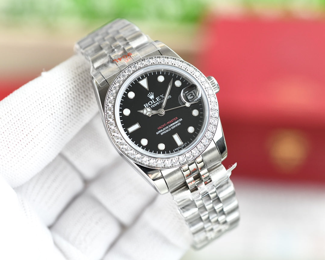 CLASSIC 36MM DIAMOND BEZEL STEEL BRACELET WATCH