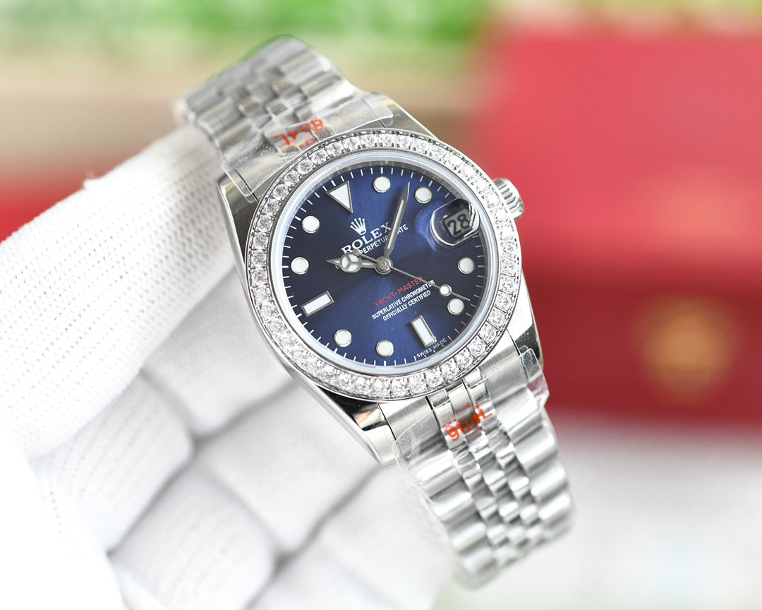 CLASSIC 36MM DIAMOND BEZEL STEEL BRACELET WATCH