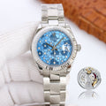 CLASSIC 31MM SILVER & BLUE FLORAL DIAL WATCH
