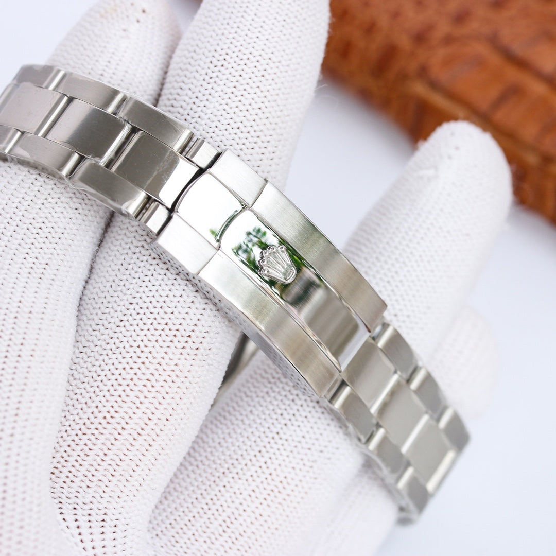 CLASSIC 31MM SILVER & BLUE FLORAL DIAL WATCH