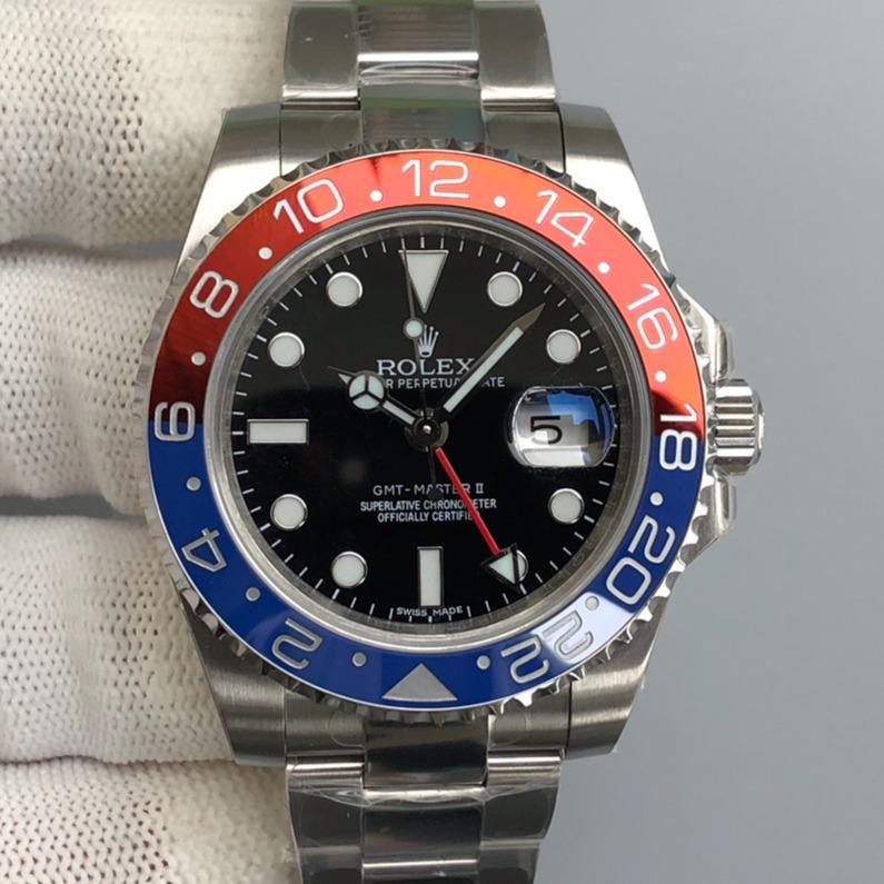 CLASSIC GMT RED & BLUE BEZEL STEEL BRACELET WATCH