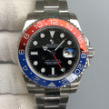 CLASSIC GMT RED & BLUE BEZEL STEEL BRACELET WATCH
