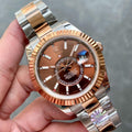 CLASSIC TWO-TONE 42MM ROSE GOLD-TONE BEZEL BROWN DIAL WATCH