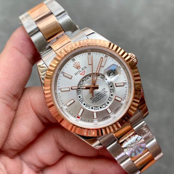 CLASSIC TWO-TONE 42MM ROSE GOLD-TONE BEZEL GREY DIAL WATCH