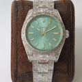 CLASSIC 40MM STAINLESS STEEL ENGRAVED CASE BLUE DIAL
