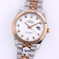 CLASSIC 41MM TWO-TONE WHITE DIAL DIAMOND NUMERAL WATCH