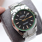 CLASSIC STAINLESS STEEL BLACK BLUE ORANGE DIAL