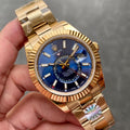 CLASSIC 42MM YELLOW GOLD-TONE BLUE DIAL WATCH
