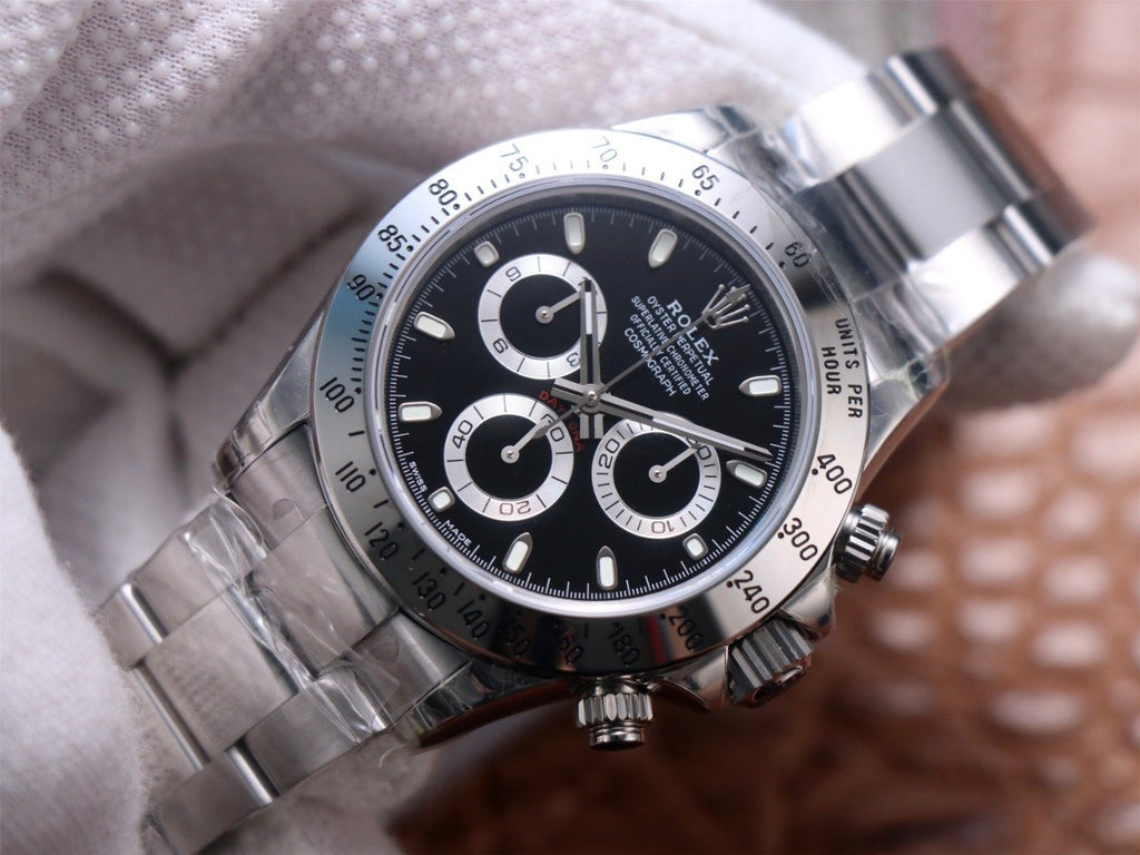 CLASSIC 40MM STAINLESS STEEL CASE BLACK DIAL WATCH