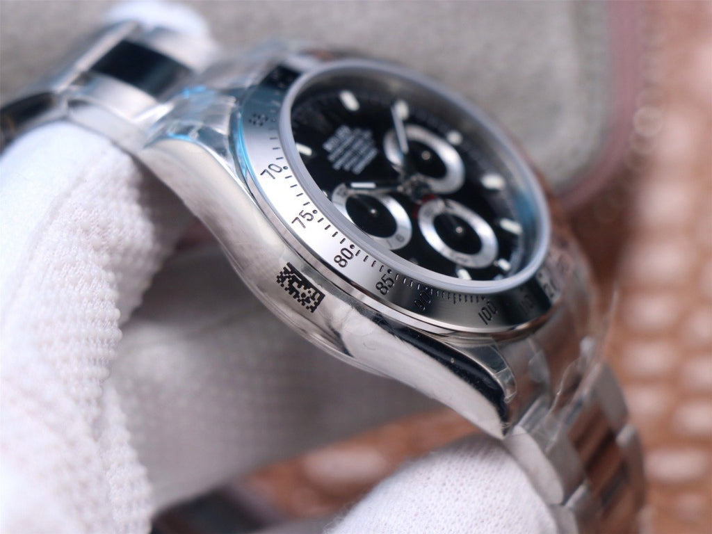 CLASSIC 40MM STAINLESS STEEL CASE BLACK DIAL WATCH