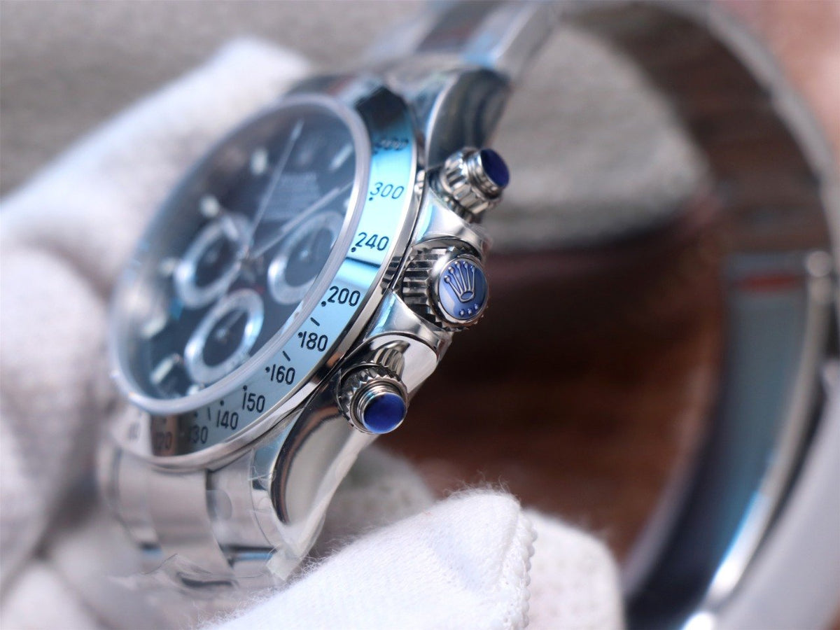 CLASSIC 40MM STAINLESS STEEL CASE BLACK DIAL WATCH