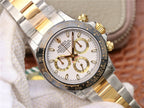 CLASSIC 40MM TWO-TONE GOLD-TONE & STAINLESS STEEL BLACK BEZEL WHITE DIAL WATCH