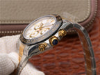CLASSIC 40MM TWO-TONE GOLD-TONE & STAINLESS STEEL BLACK BEZEL WHITE DIAL WATCH