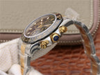 CLASSIC 40MM TWO-TONE GOLD-TONE & STAINLESS STEEL BLACK BEZEL BLACK DIAL WATCH