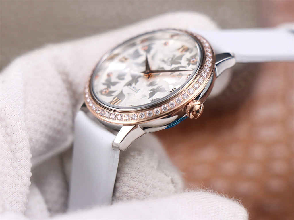 VARELLO CLASSIC  PRESTIGE 32 ROSE GOLD DIAMOND BEZEL WHITE DIAL