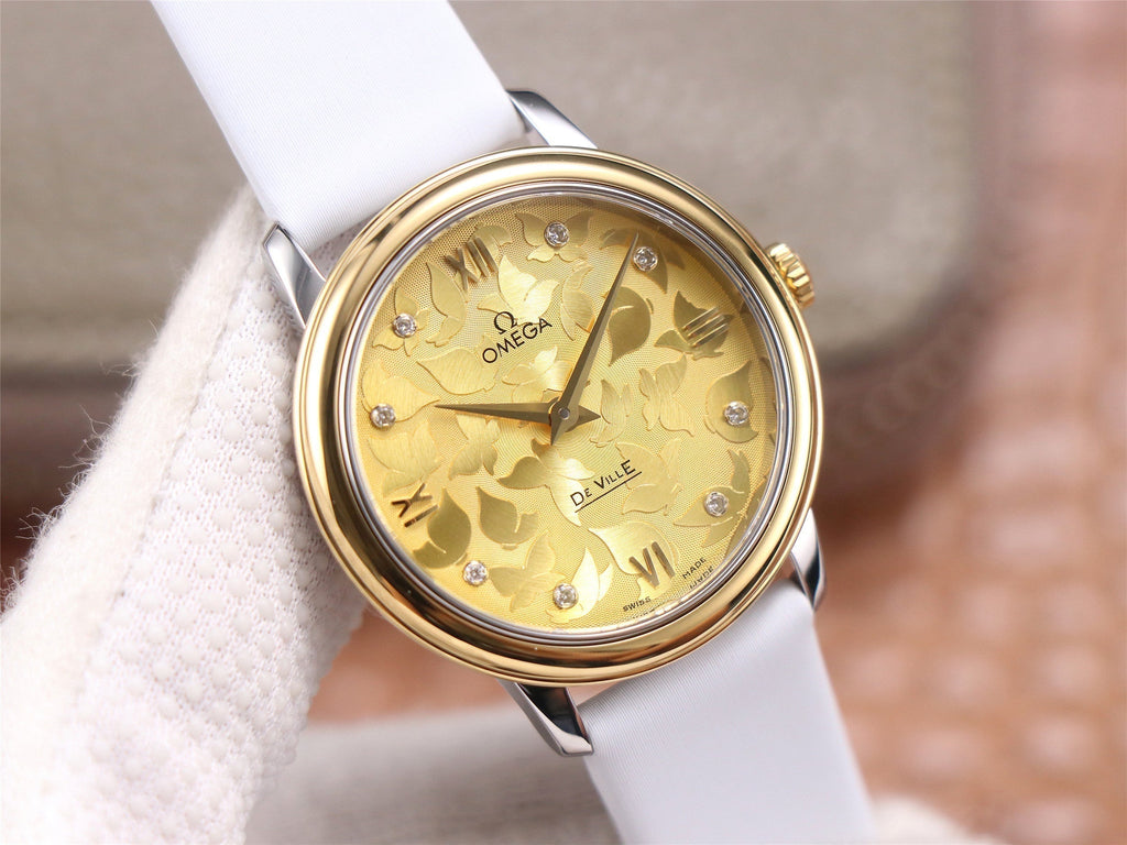 VARELLO CLASSIC  PRESTIGE 32 GOLD CASE YELLOW DIAL