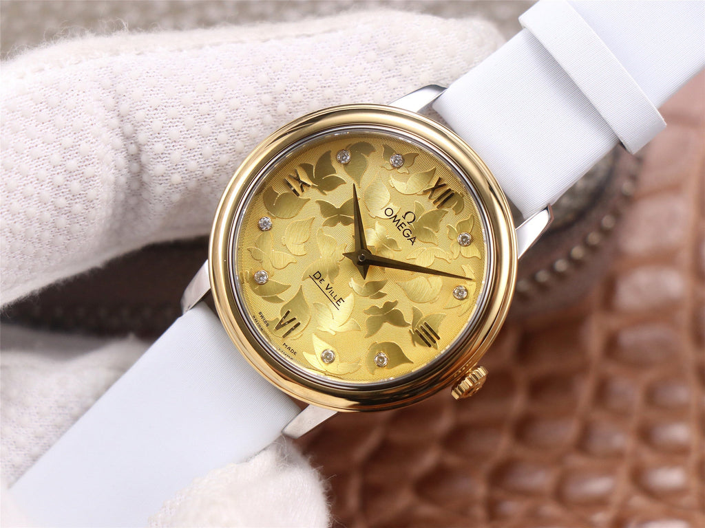 VARELLO CLASSIC  PRESTIGE 32 GOLD CASE YELLOW DIAL
