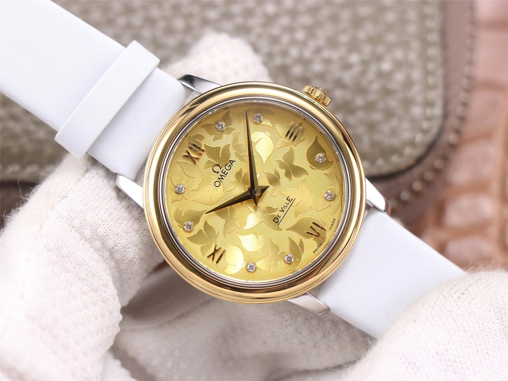 VARELLO CLASSIC  PRESTIGE 32 GOLD CASE YELLOW DIAL