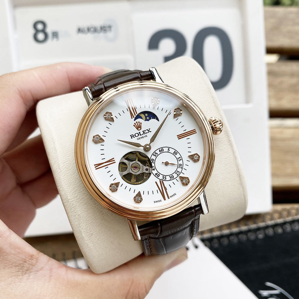 CLASSIC 40MM CASUAL LEATHER STRAP WATCH