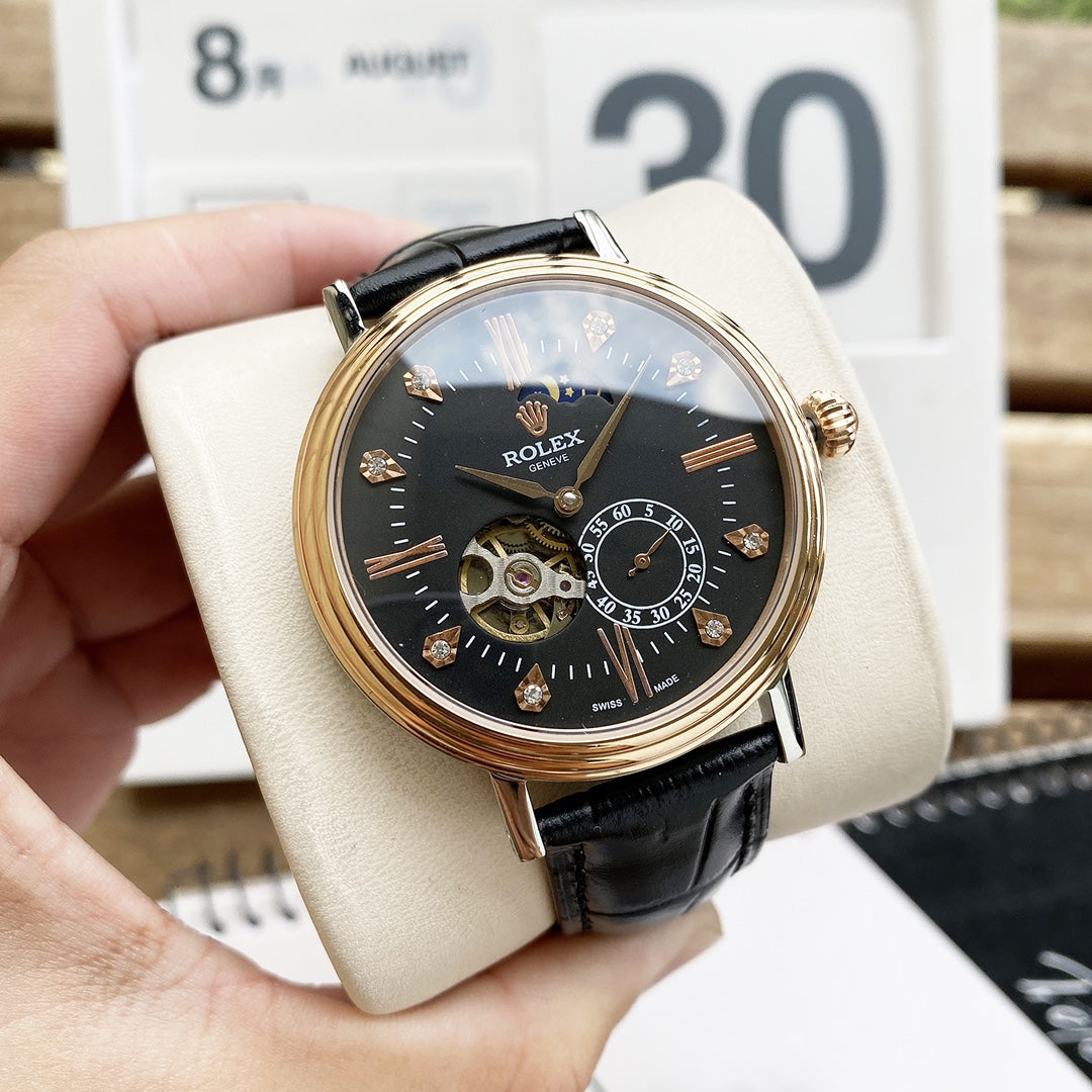 CLASSIC 40MM CASUAL LEATHER STRAP WATCH