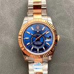 CLASSIC TWO-TONE 42MM ROSE GOLD-TONE BEZEL BLUE DIAL WATCH