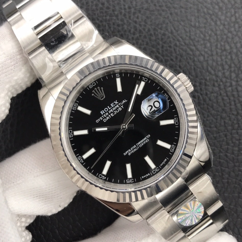 CLASSIC 41MM STAINLESS STEEL BLACK DIAL
