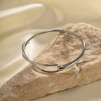 Minimalist Cross Over Open Cuff Bracelet