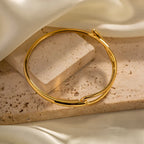 Minimalist Cross Over Open Cuff Bracelet