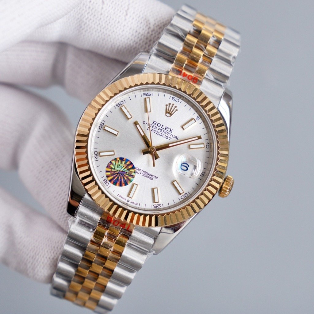 CLASSIC 41MM TWO-TONE WHITE DIAL STEEL BRACELET WATCH