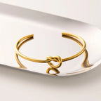 Minimalist Knot Open Cuff Bracelet