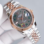 CLASSIC 41MM GREY ROMAN NUMERAL DIAL STEEL BRACELET WATCH