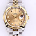 CLASSIC 41 TWO-TONE YELLOW DIAL DIAMOND NUMERALS