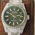 CLASSIC 40MM STAINLESS STEEL GREEN BLACK ORANGE DIAL