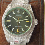 CLASSIC 40MM STAINLESS STEEL GREEN BLACK ORANGE DIAL