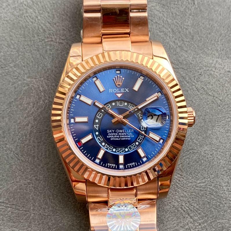 CLASSIC 42MM ROSE GOLD-TONE BLUE DIAL WATCH
