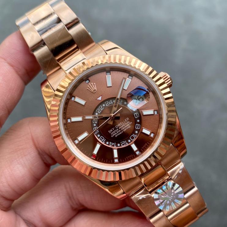 CLASSIC 42MM ROSE GOLD-TONE BROWN DIAL WATCH