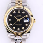 CLASSIC 41 TWO-TONE BLACK DIAL DIAMOND NUMERALS