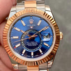 CLASSIC TWO-TONE 42MM ROSE GOLD-TONE BEZEL BLUE DIAL WATCH