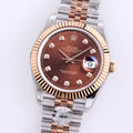 CLASSIC 41 ROSE GOLD STEEL CHOCOLATE DIAMOND DIAL