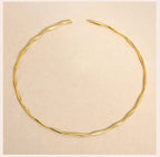 Gold Tone Twisted Choker Necklace